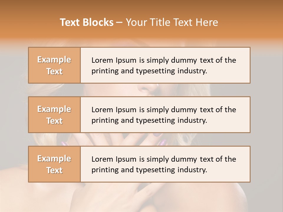 Beauty Nails Fingernail Model PowerPoint Template
