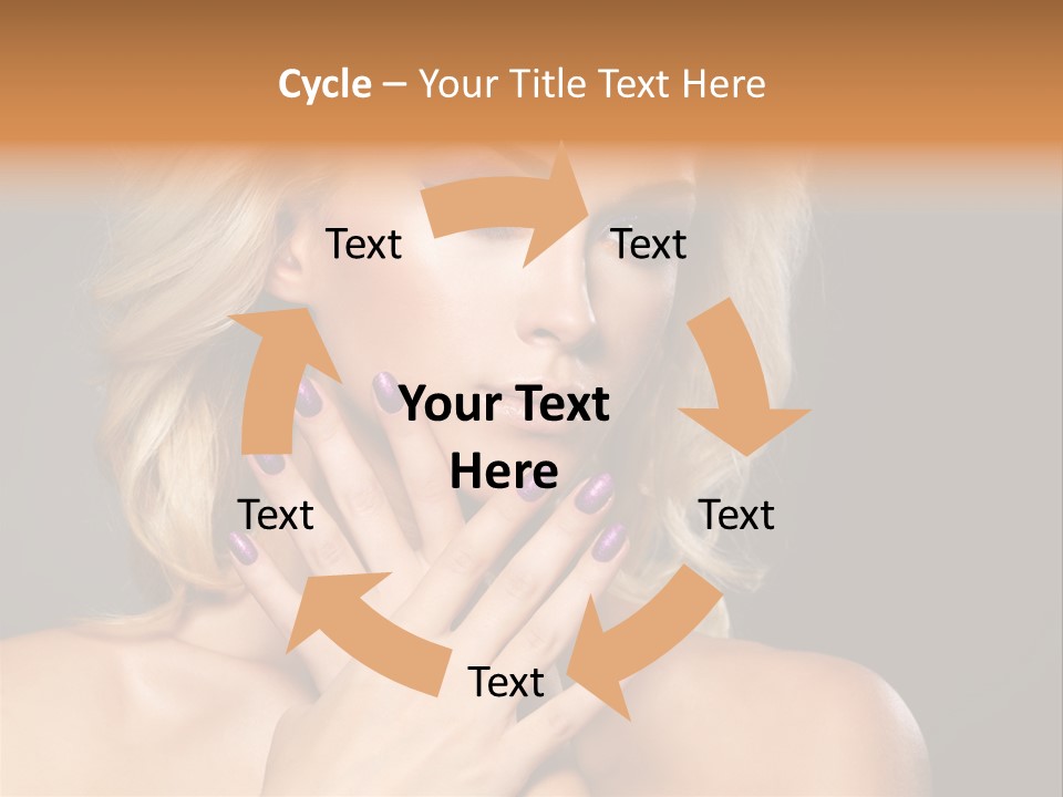 Beauty Nails Fingernail Model PowerPoint Template