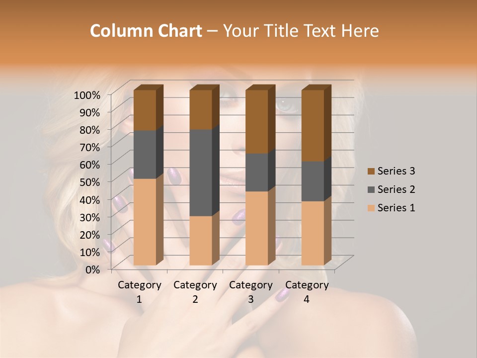 Beauty Nails Fingernail Model PowerPoint Template