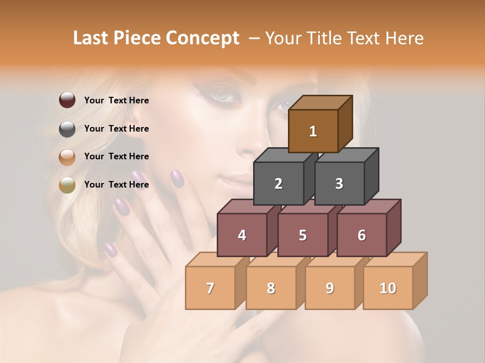 Beauty Nails Fingernail Model PowerPoint Template