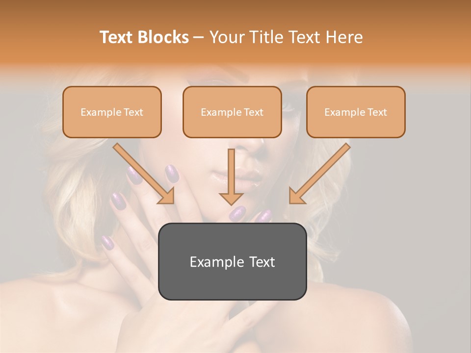 Beauty Nails Fingernail Model PowerPoint Template