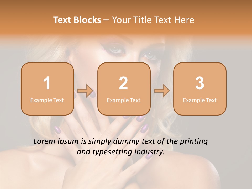 Beauty Nails Fingernail Model PowerPoint Template