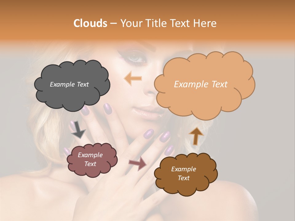 Beauty Nails Fingernail Model PowerPoint Template