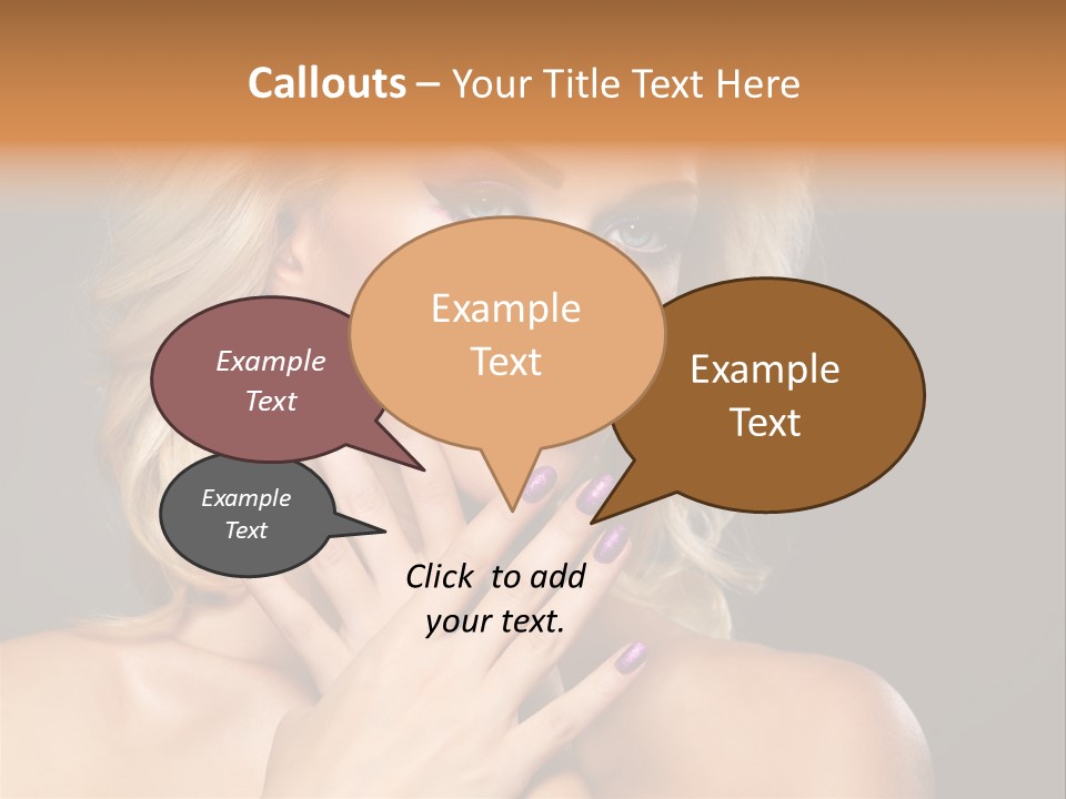 Beauty Nails Fingernail Model PowerPoint Template