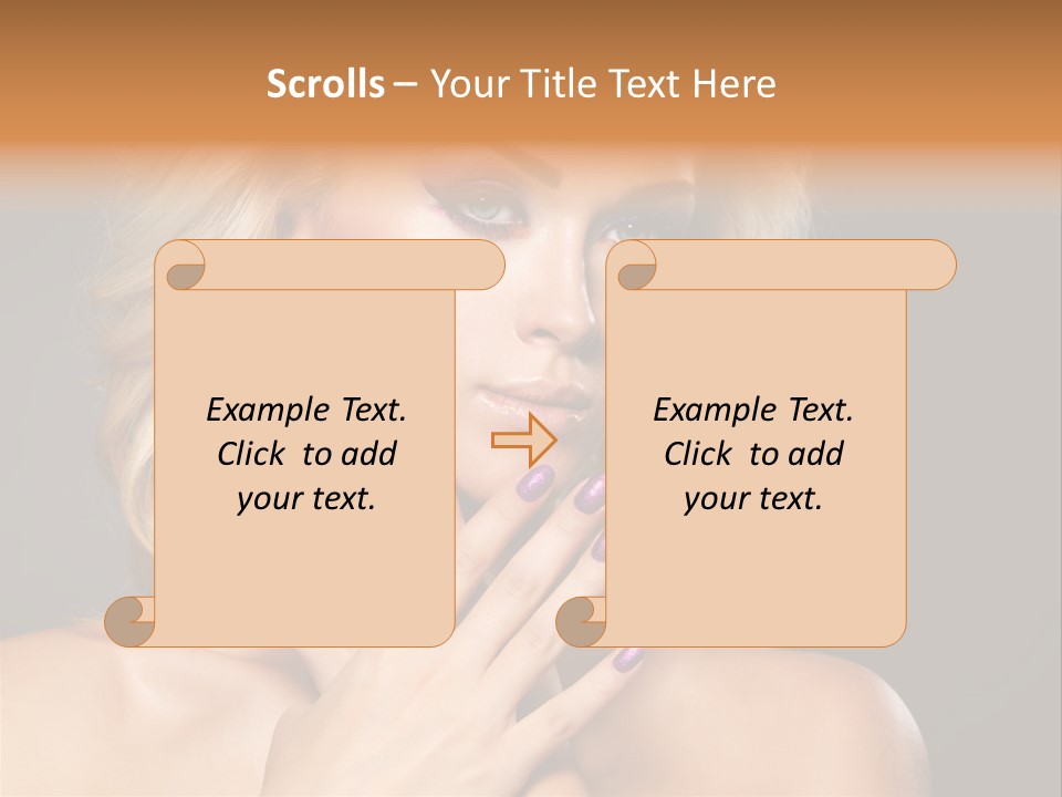 Beauty Nails Fingernail Model PowerPoint Template