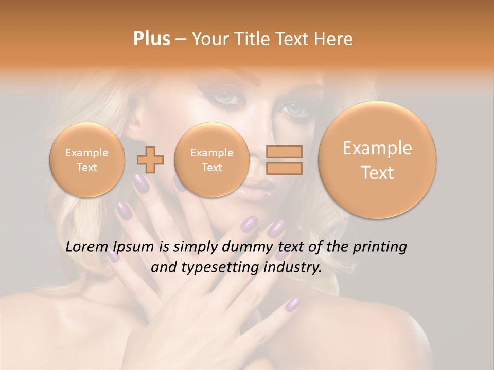 Beauty Nails Fingernail Model PowerPoint Template