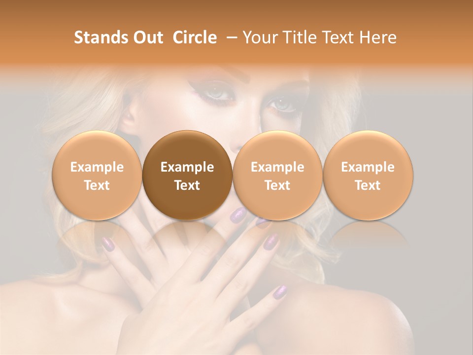 Beauty Nails Fingernail Model PowerPoint Template
