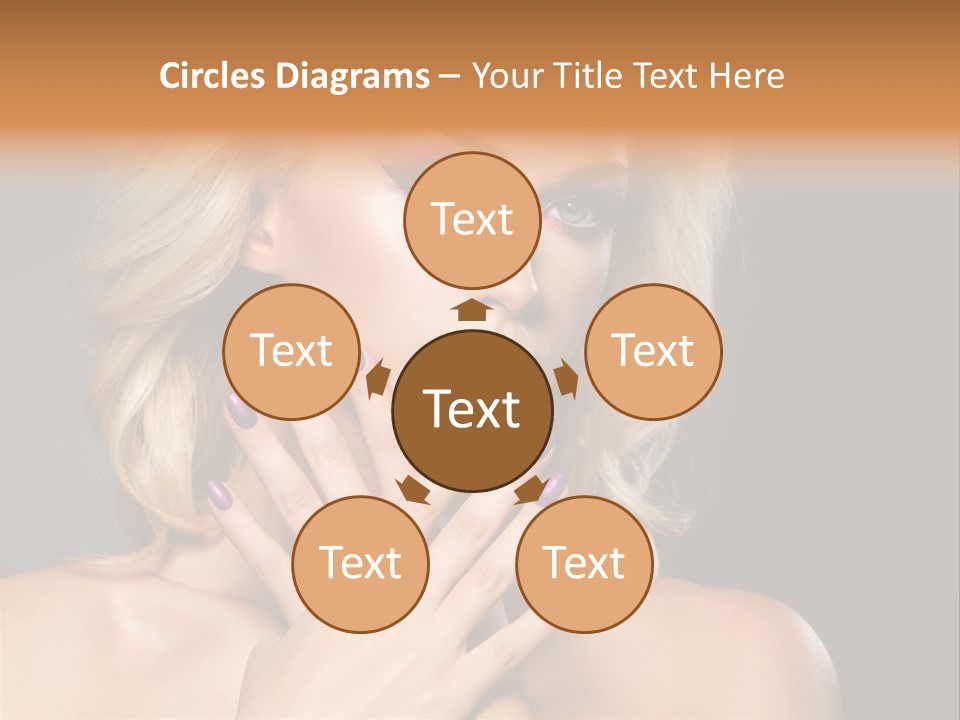 Beauty Nails Fingernail Model PowerPoint Template