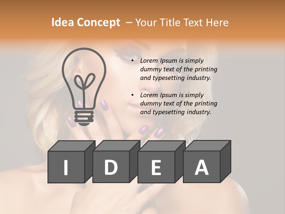 Beauty Nails Fingernail Model PowerPoint Template