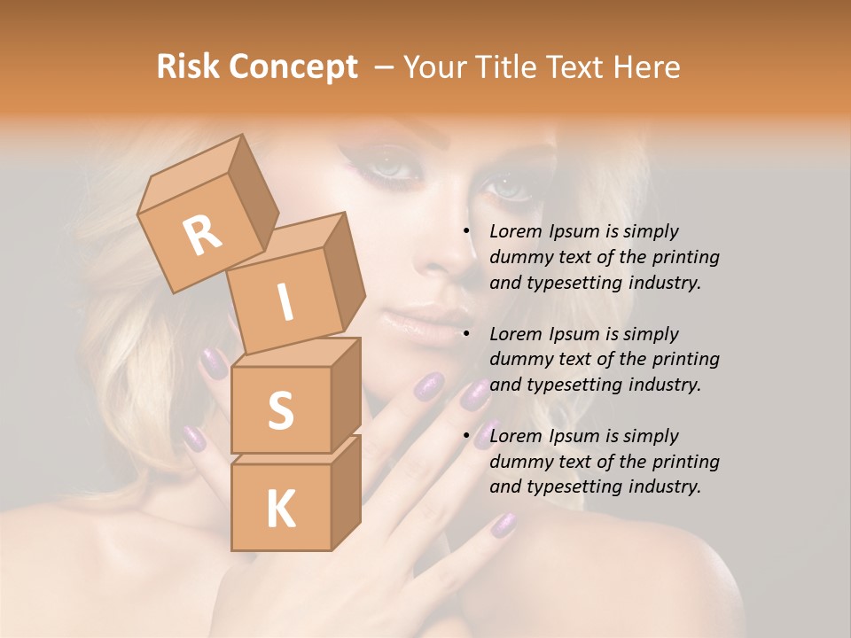 Beauty Nails Fingernail Model PowerPoint Template