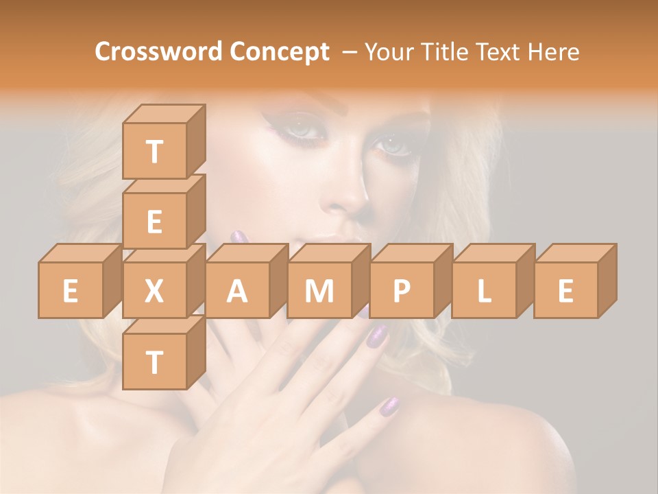 Beauty Nails Fingernail Model PowerPoint Template