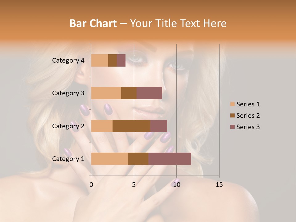 Beauty Nails Fingernail Model PowerPoint Template