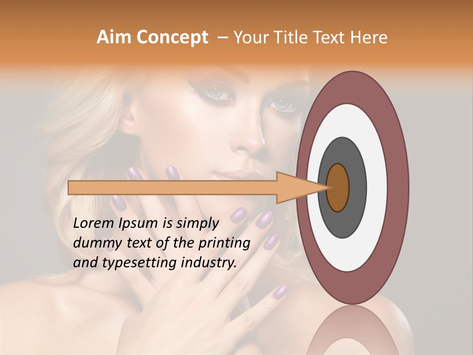 Beauty Nails Fingernail Model PowerPoint Template