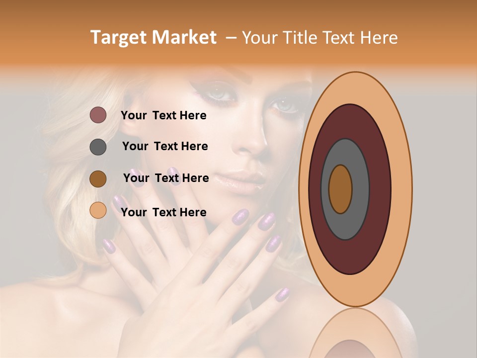 Beauty Nails Fingernail Model PowerPoint Template