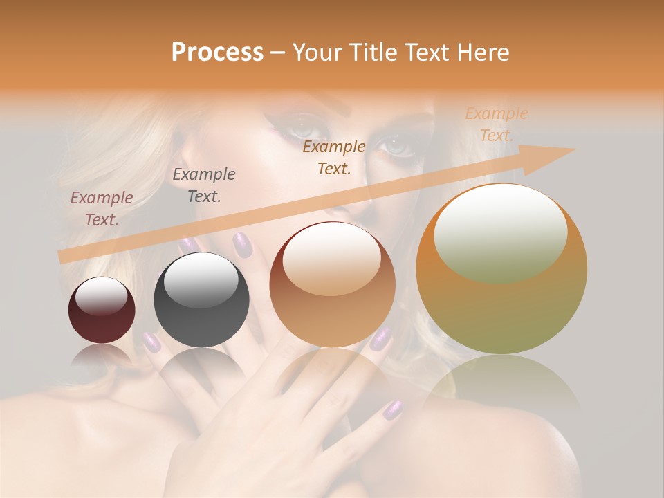 Beauty Nails Fingernail Model PowerPoint Template