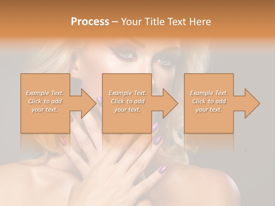 Beauty Nails Fingernail Model PowerPoint Template