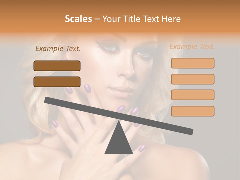 Beauty Nails Fingernail Model PowerPoint Template