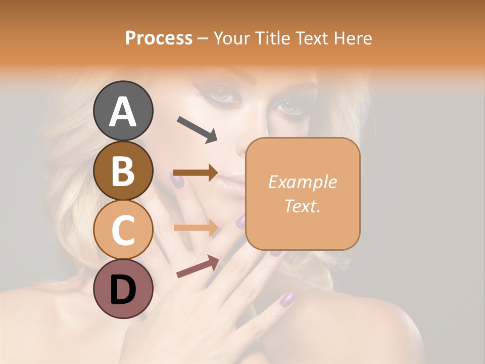 Beauty Nails Fingernail Model PowerPoint Template