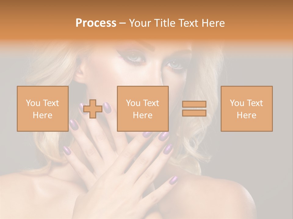 Beauty Nails Fingernail Model PowerPoint Template