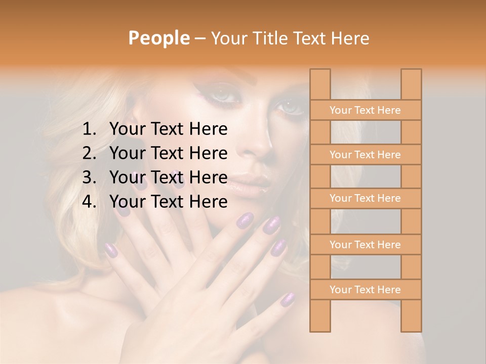 Beauty Nails Fingernail Model PowerPoint Template