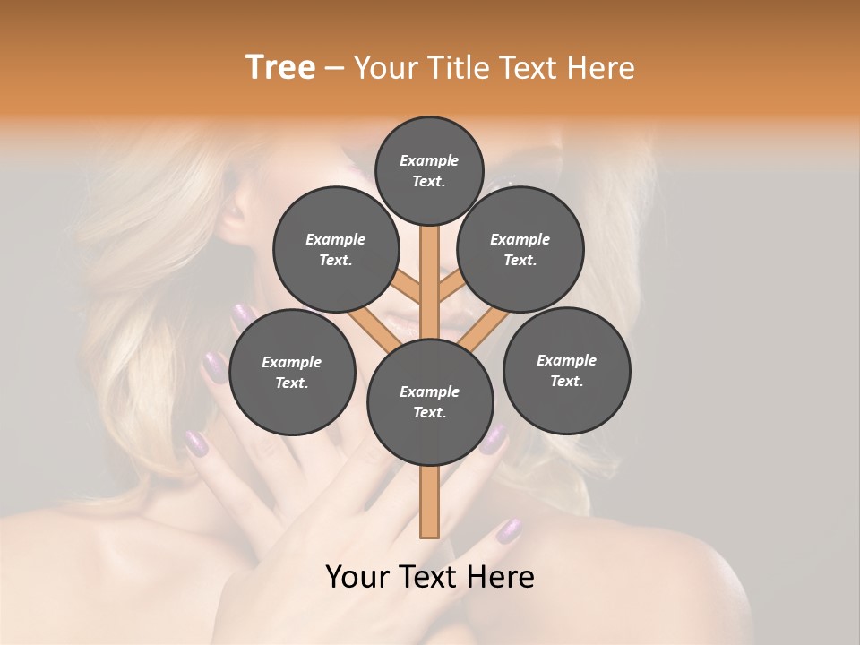 Beauty Nails Fingernail Model PowerPoint Template