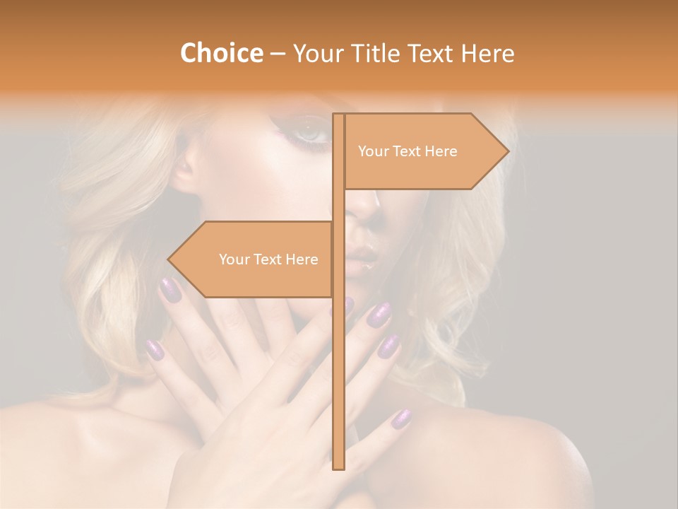 Beauty Nails Fingernail Model PowerPoint Template