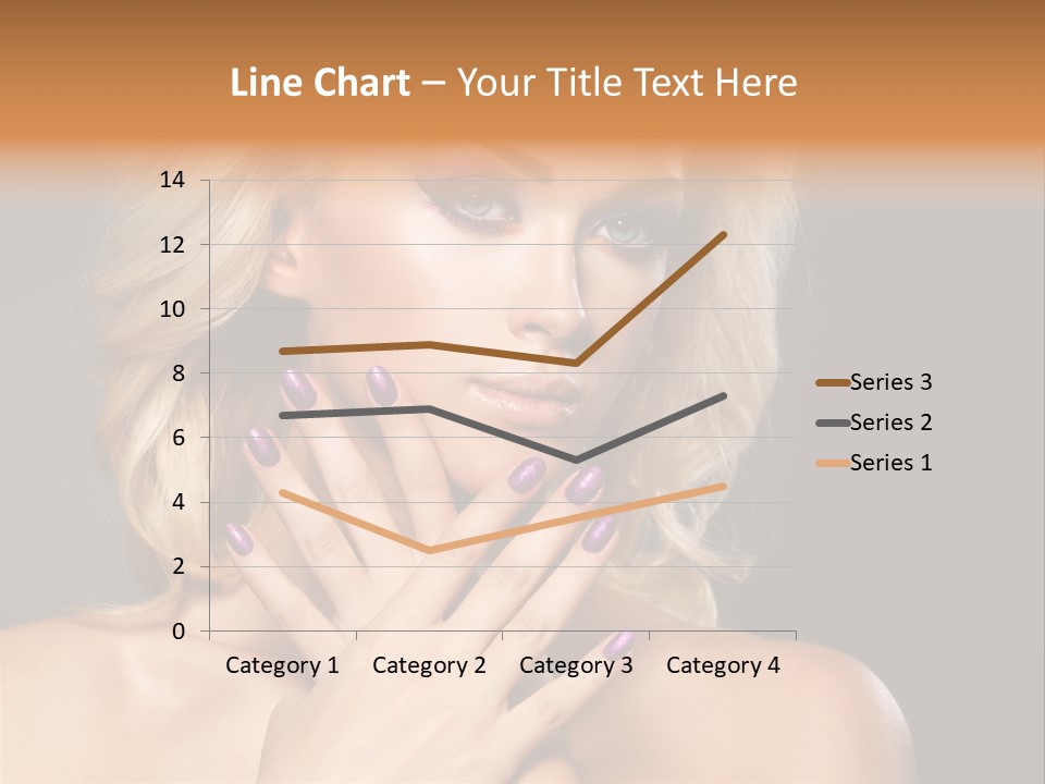 Beauty Nails Fingernail Model PowerPoint Template