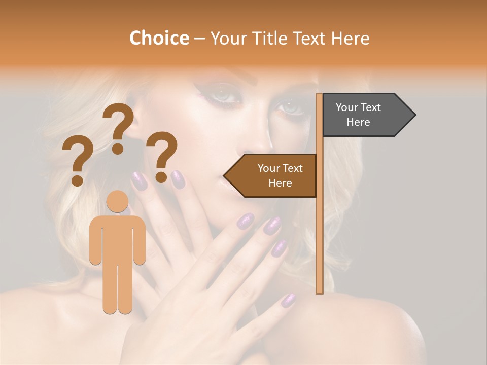 Beauty Nails Fingernail Model PowerPoint Template