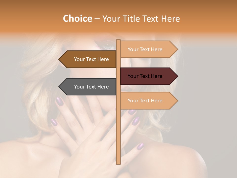 Beauty Nails Fingernail Model PowerPoint Template