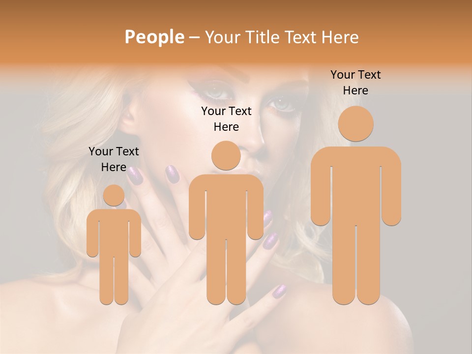 Beauty Nails Fingernail Model PowerPoint Template