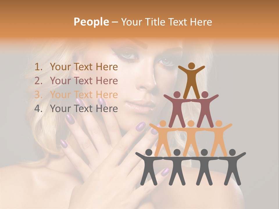 Beauty Nails Fingernail Model PowerPoint Template