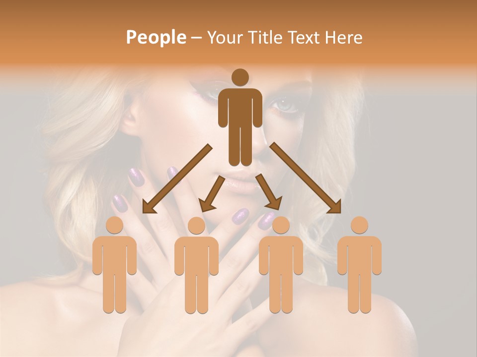 Beauty Nails Fingernail Model PowerPoint Template