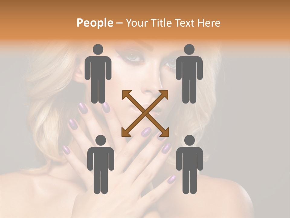 Beauty Nails Fingernail Model PowerPoint Template