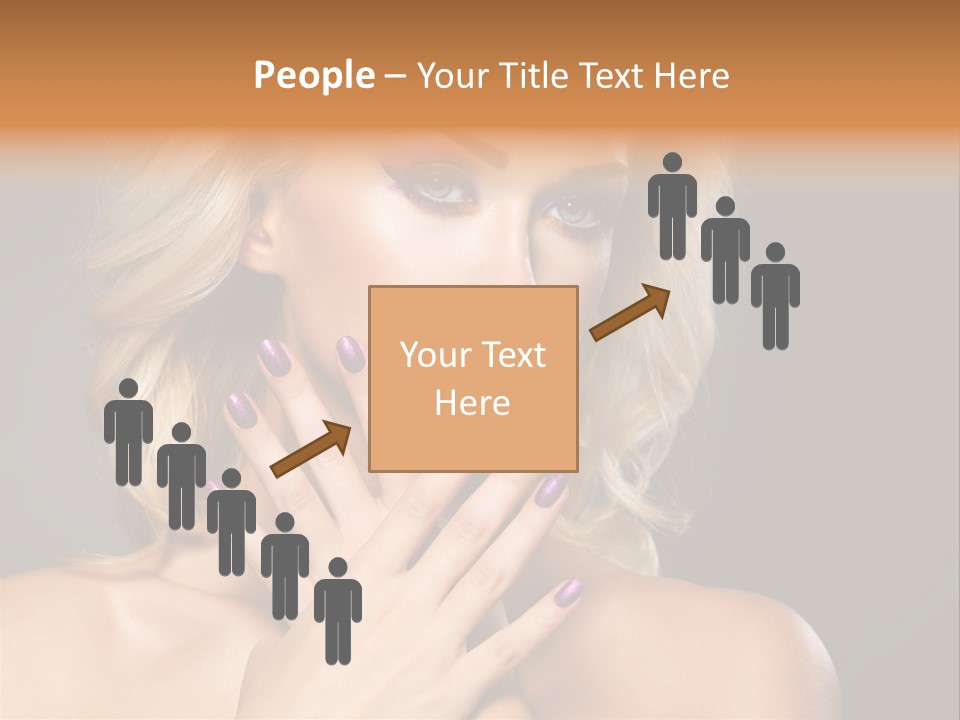 Beauty Nails Fingernail Model PowerPoint Template