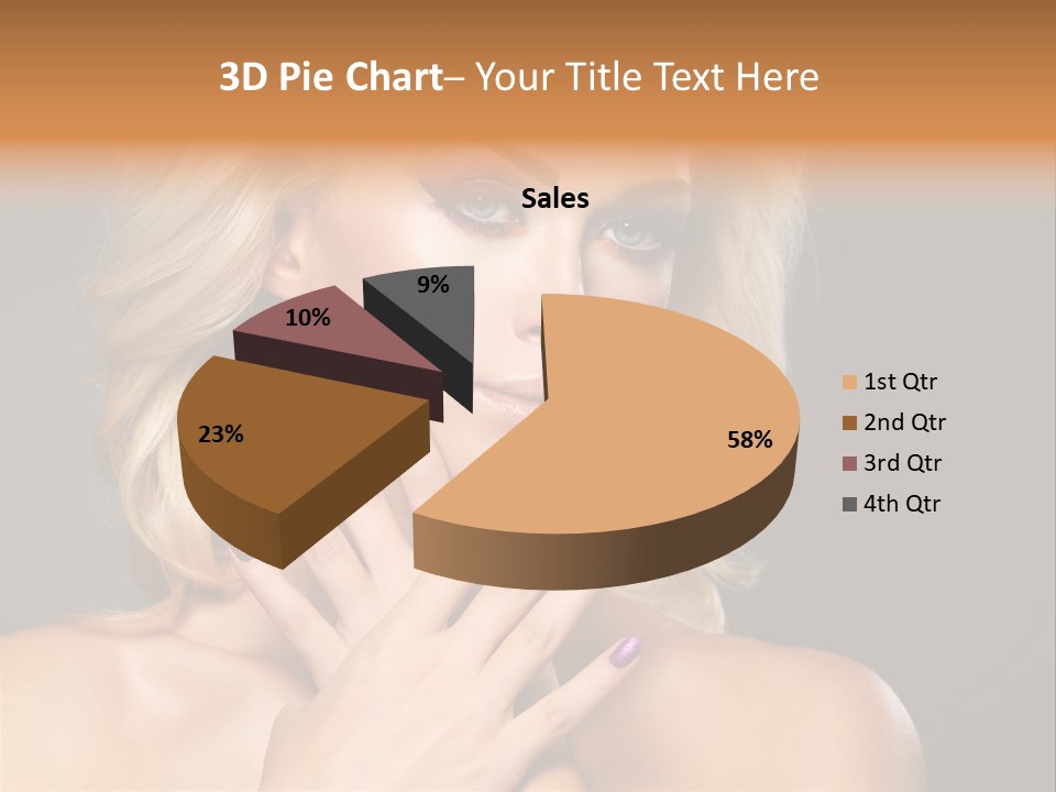 Beauty Nails Fingernail Model PowerPoint Template