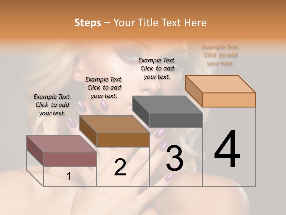 Beauty Nails Fingernail Model PowerPoint Template