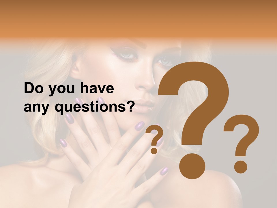 Beauty Nails Fingernail Model PowerPoint Template