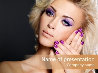 Glamour Contrast Beauty Nails PowerPoint Template