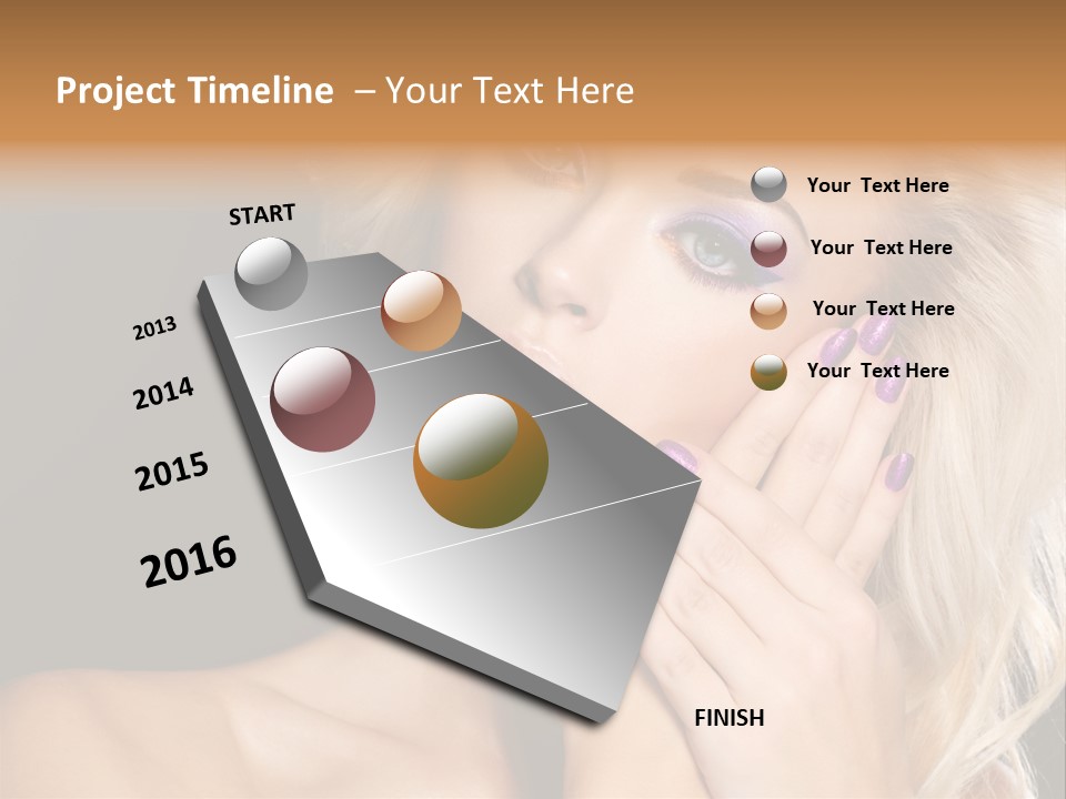 Glamour Contrast Beauty Nails PowerPoint Template
