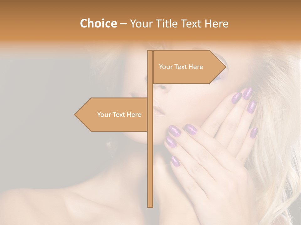 Glamour Contrast Beauty Nails PowerPoint Template