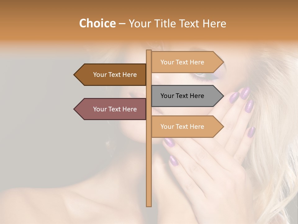 Glamour Contrast Beauty Nails PowerPoint Template