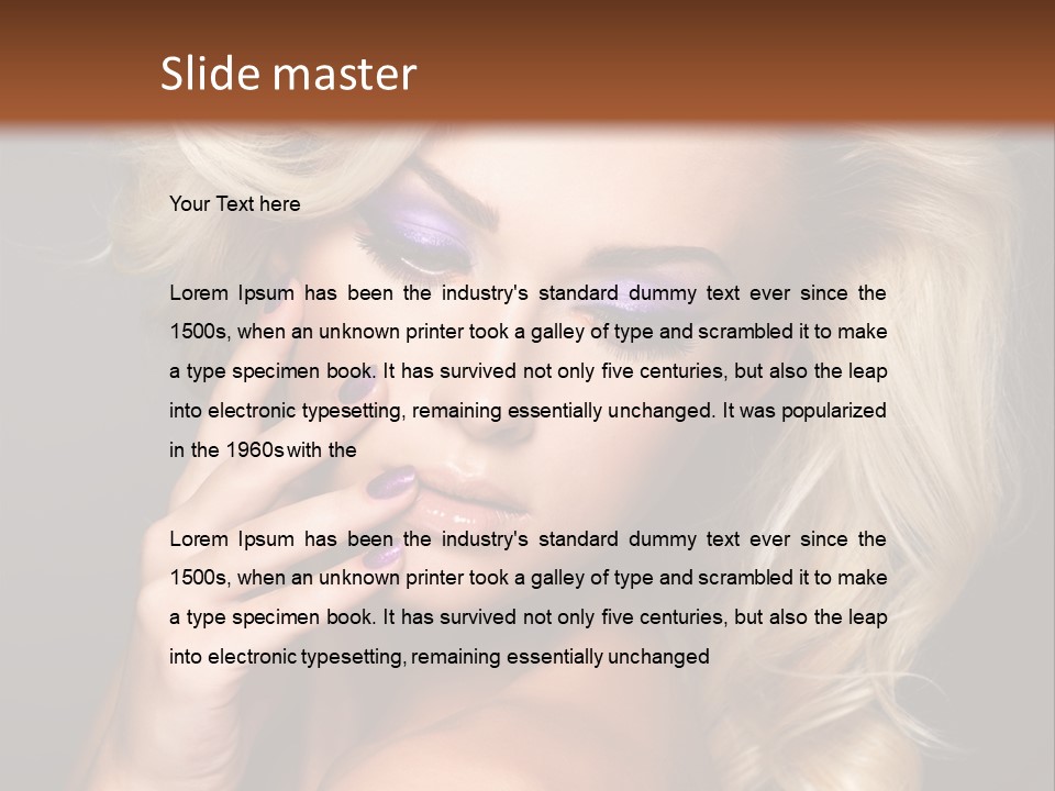 Elegance Woman Portrait Beauty Nails PowerPoint Template