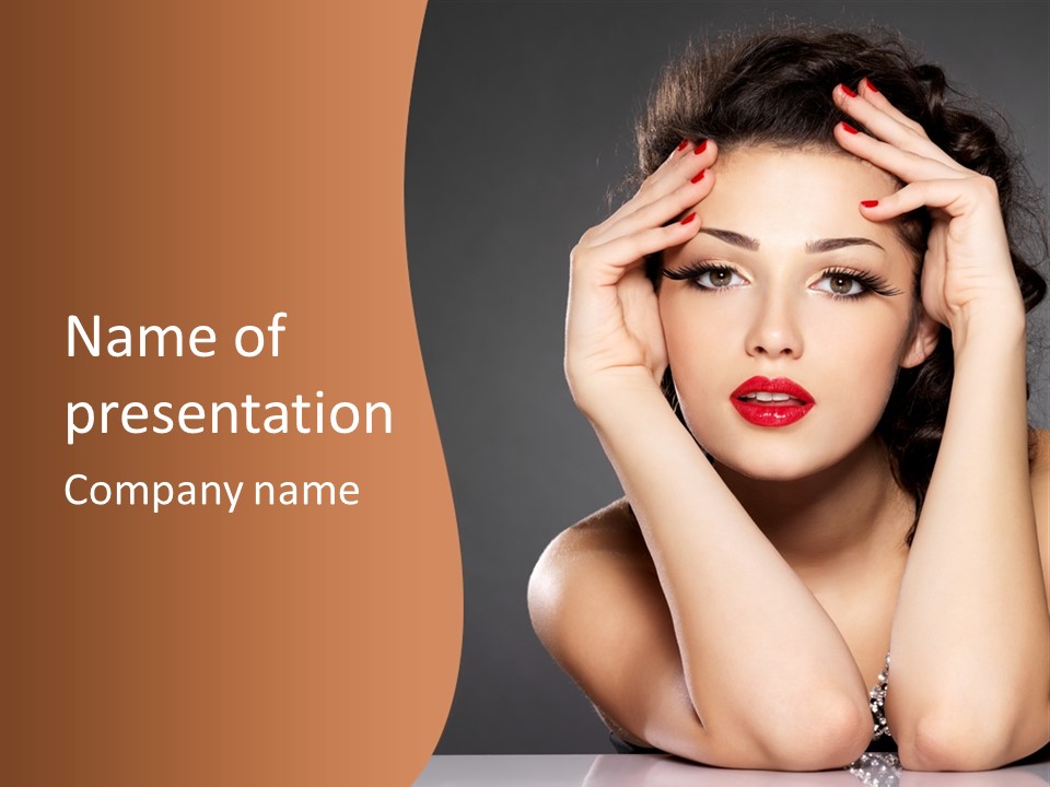 Beautiful Nails Woman Beauty Nails PowerPoint Template