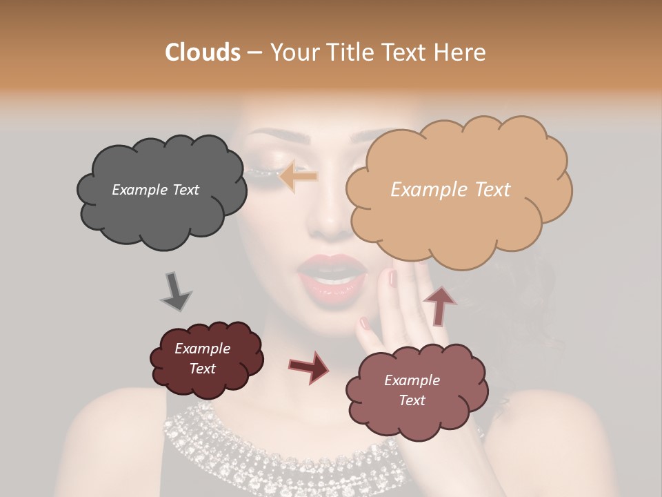 Eyeshadow Beauty Nails Red Lips PowerPoint Template