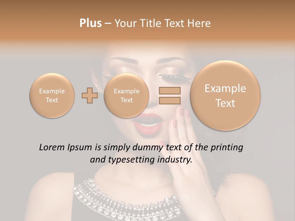 Eyeshadow Beauty Nails Red Lips PowerPoint Template