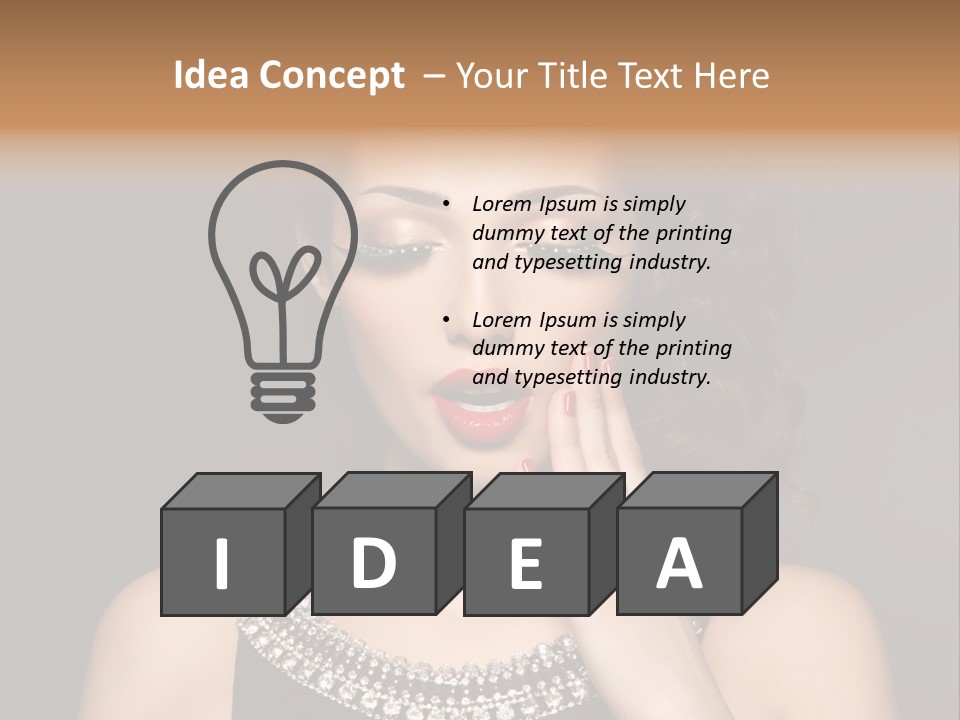 Eyeshadow Beauty Nails Red Lips PowerPoint Template