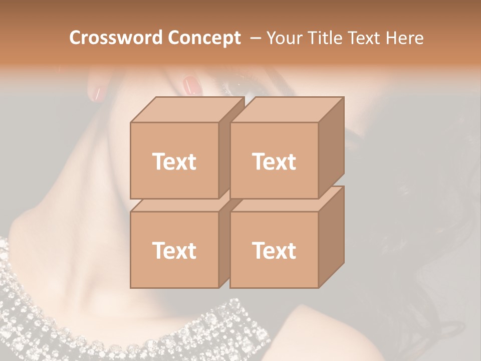 Female Red Manicure Fingers PowerPoint Template