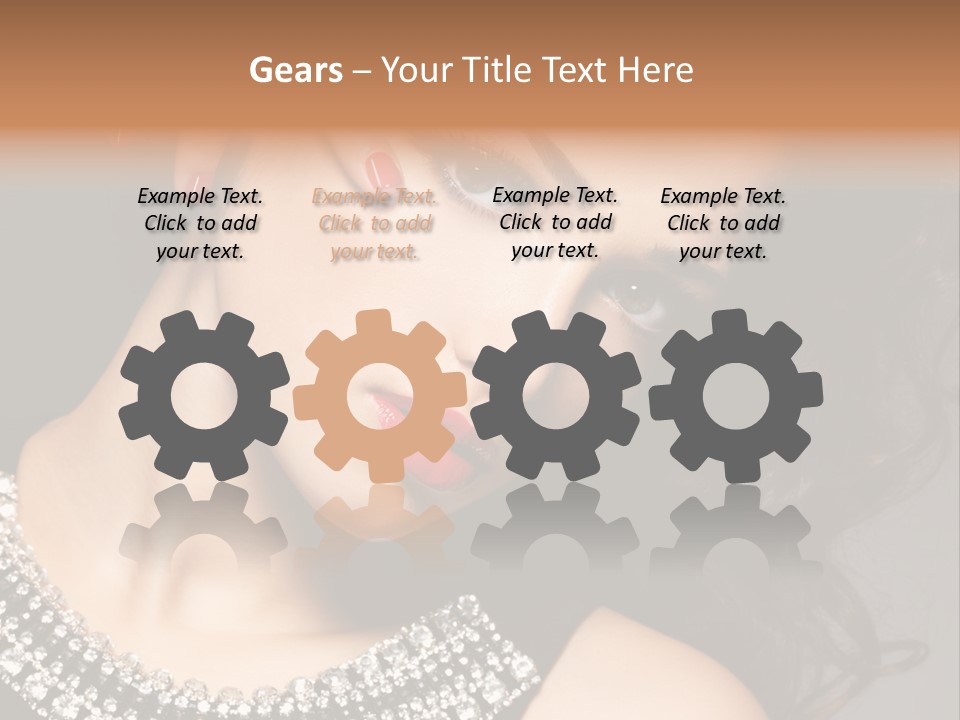 Female Red Manicure Fingers PowerPoint Template