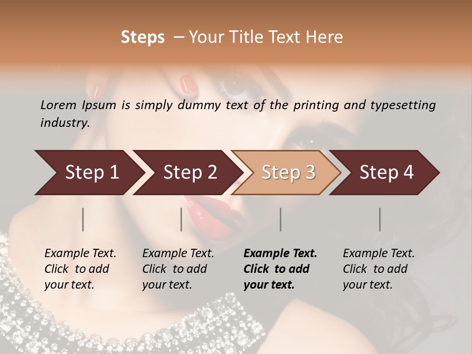 Female Red Manicure Fingers PowerPoint Template