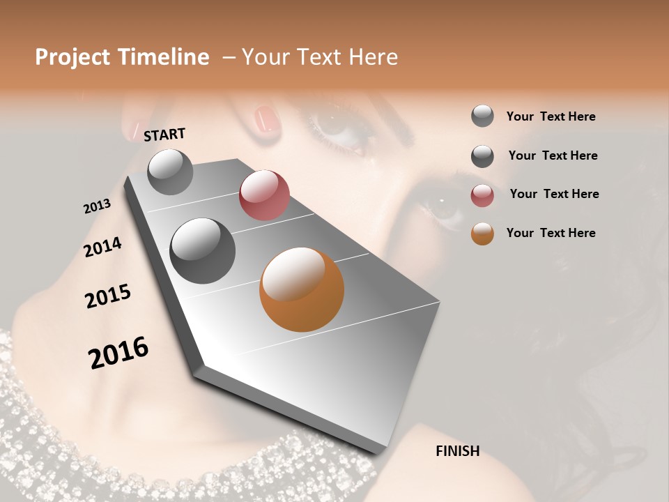 Female Red Manicure Fingers PowerPoint Template